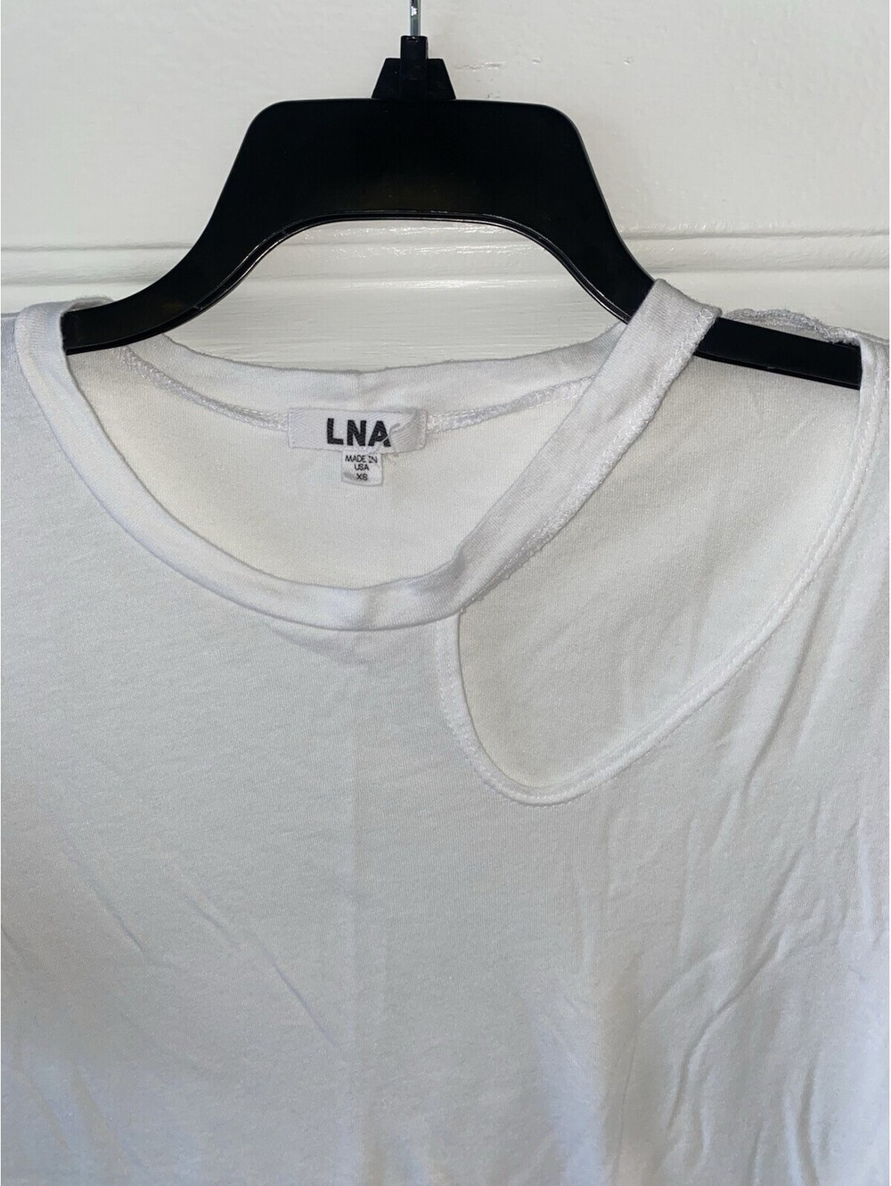 LNA Women’s white cutout short-sleeve relaxed fit t-shirt Size XS - Picture 2 of 8